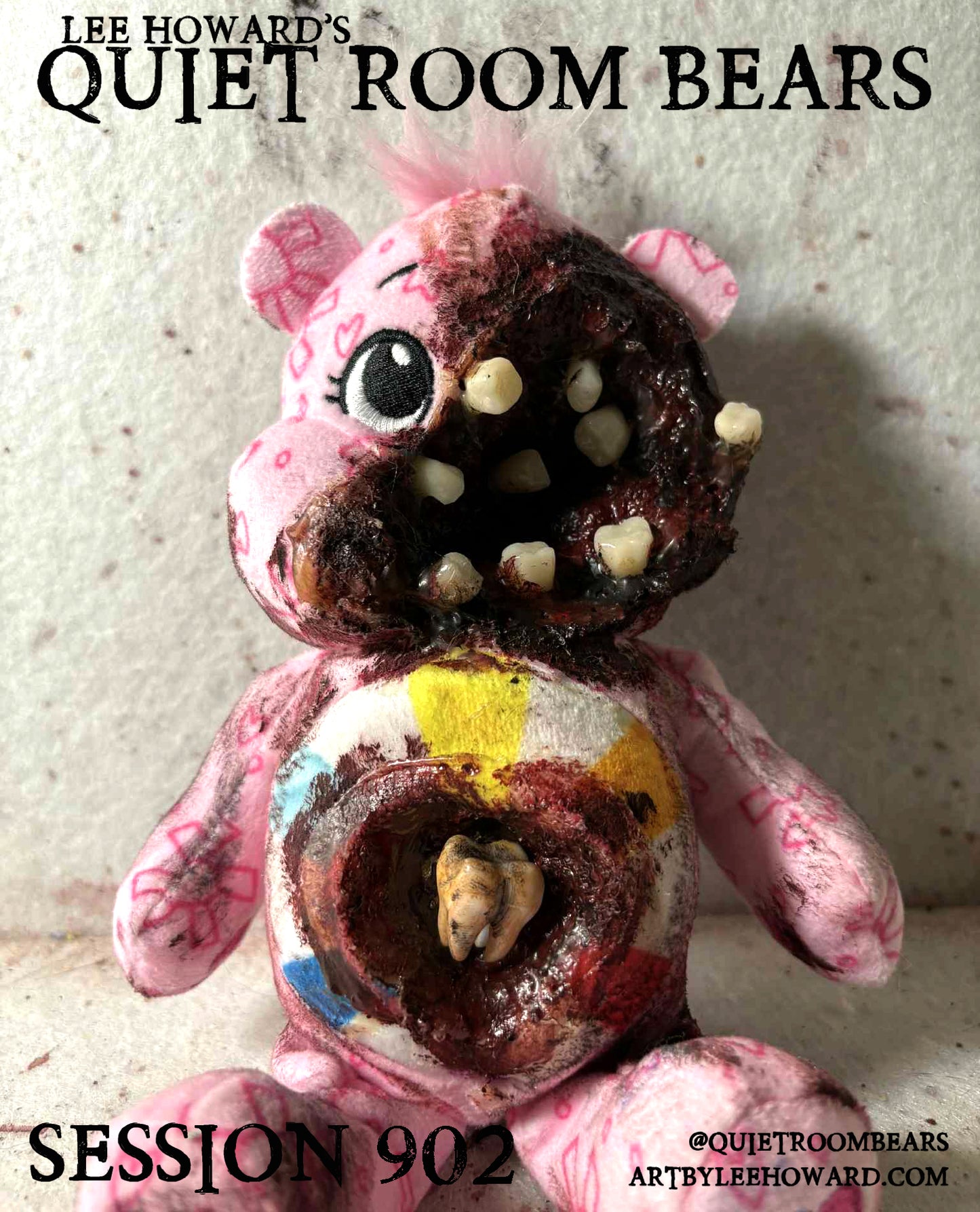 Quiet Room Bears - Session 902 - Horror Art Teddy Bear by Lee Howard