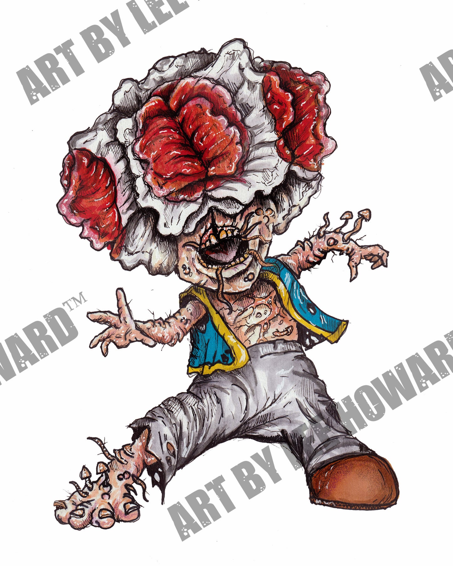 Super SCARIO but HORROR - Toad - 8x10 PRINT/Reproduction - Signed by Artist