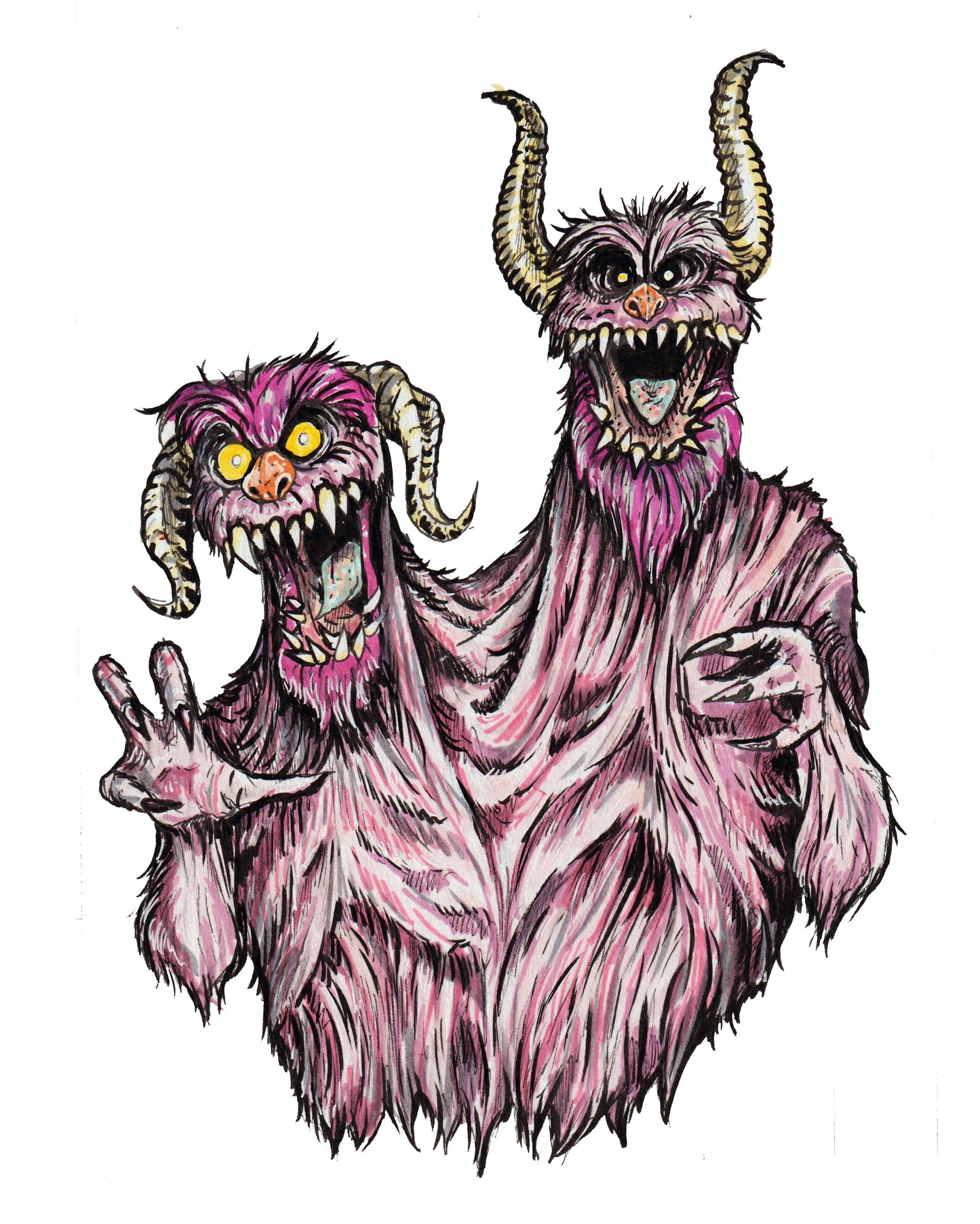 Sesame Street HORROR - Two-Headed DEMON 8" x 10" Print/Reproduction - signed!