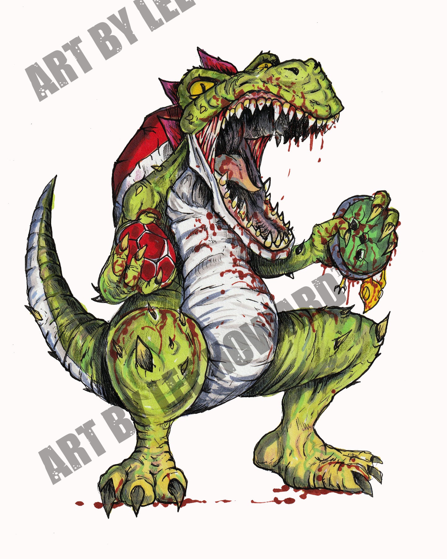 Super SCARIO but HORROR - Yoshi - 8x10 PRINT/Reproduction - Signed by Artist