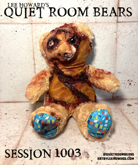Quiet Room Bears - Session 1003 - Horror Art Teddy Bear by Lee Howard