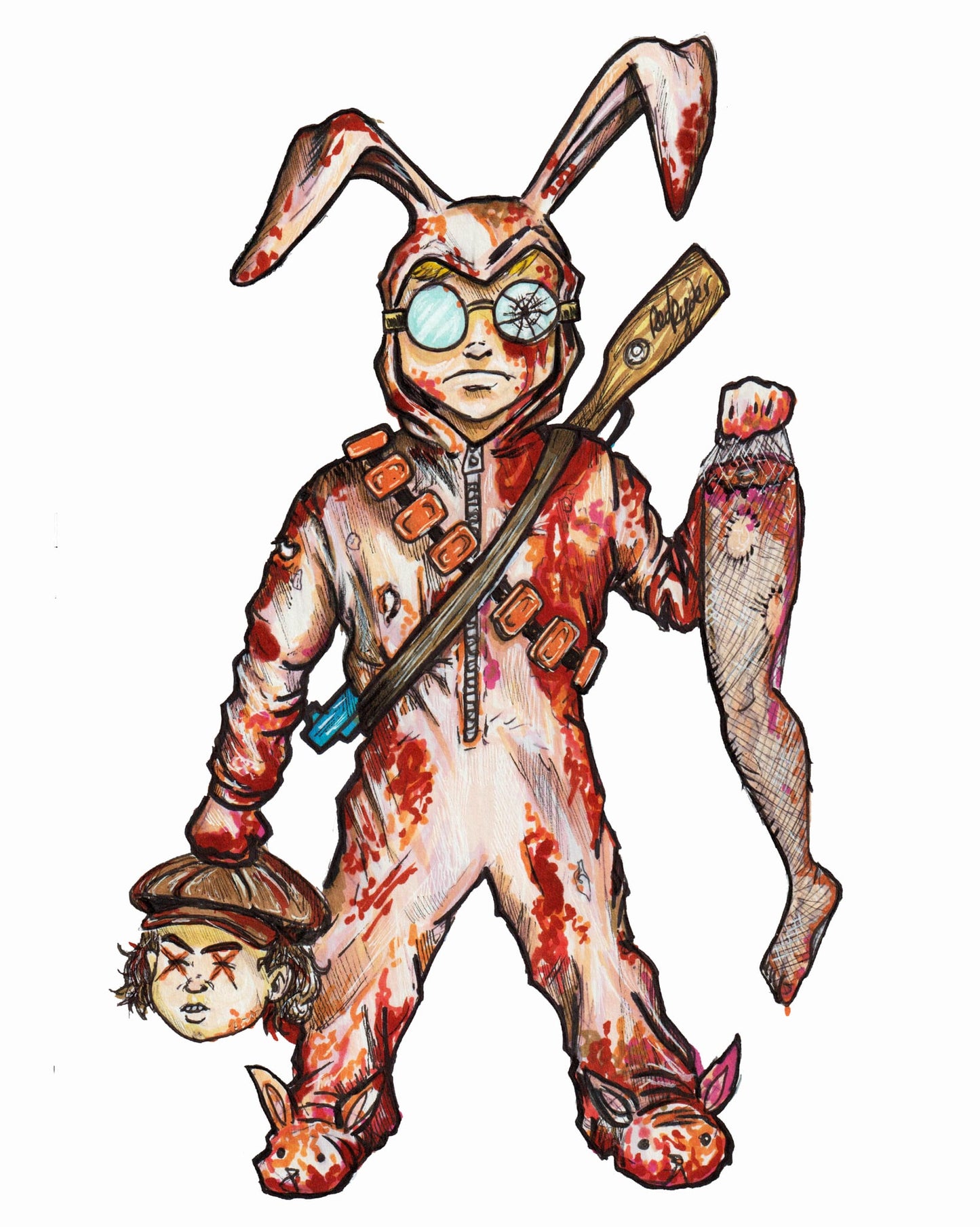 Christmas HORROR! Ralphie from A Christmas Story  Art Print 8x10 - Signed