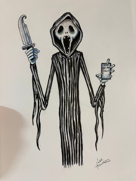 Jack Skellington / Ghostface Mash Up 7" x 10" Original Drawing
