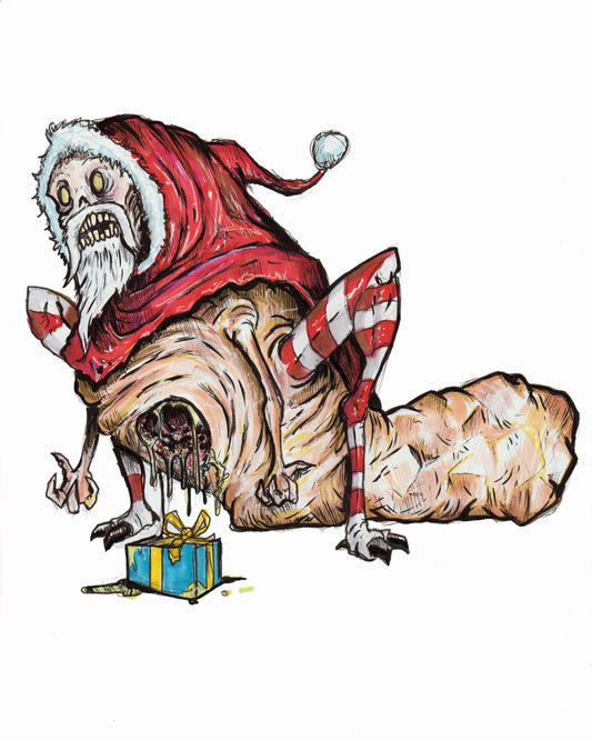 Christmas HORROR! SANTA CLAUS Art Print 8x10 - Signed