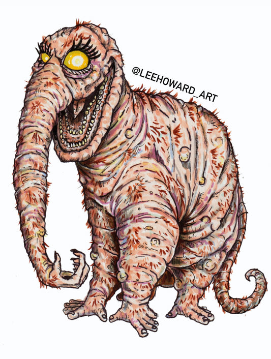 Snuffleupagus but HORROR! Original 7”x10” Original Drawing