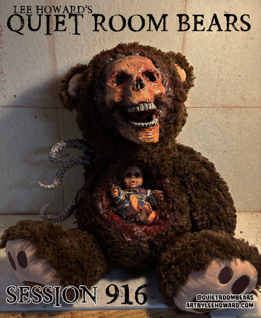 Quiet Room Bears - Session 916 - Horror Art Teddy Bear by Lee Howard