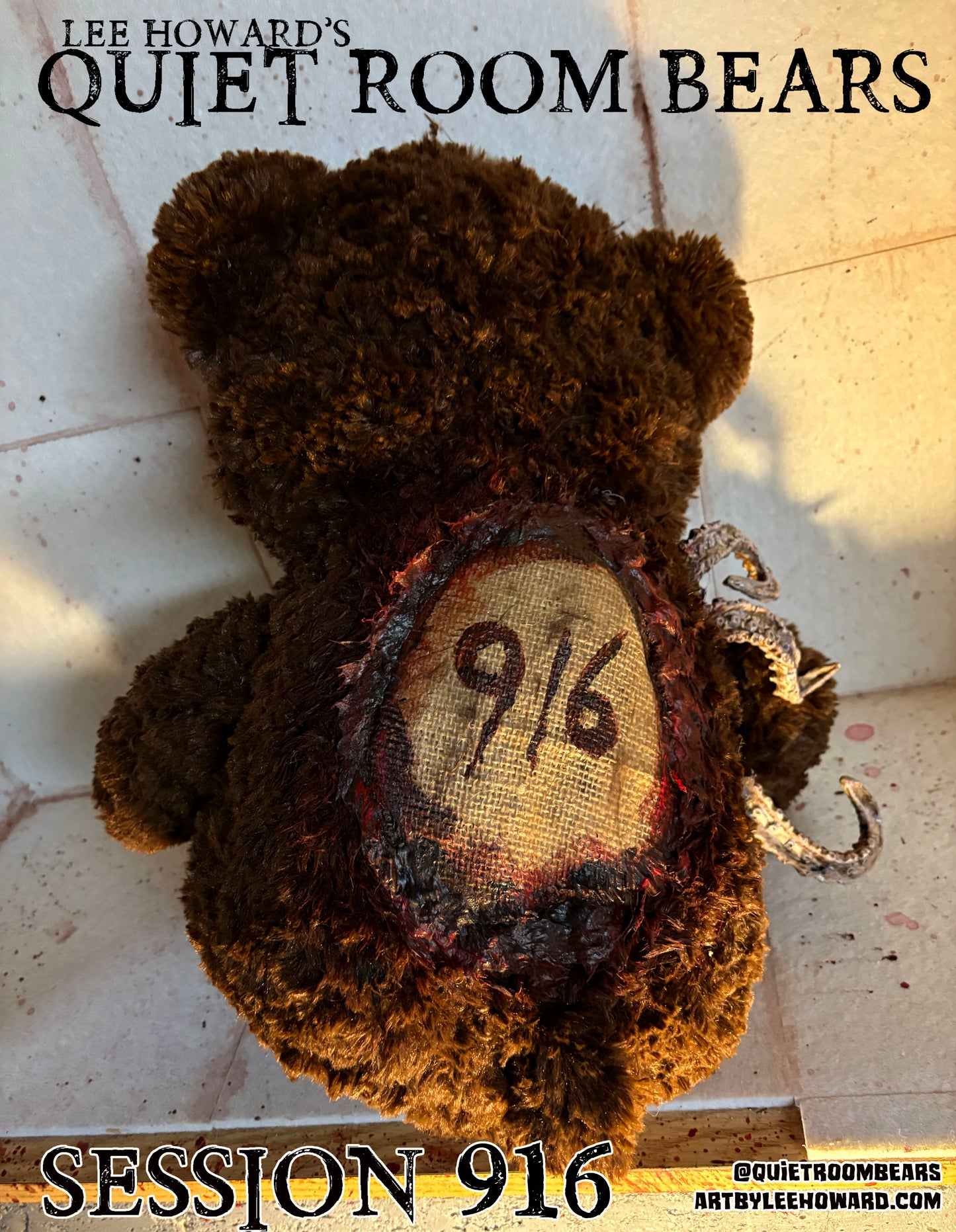 Quiet Room Bears - Session 916 - Horror Art Teddy Bear by Lee Howard