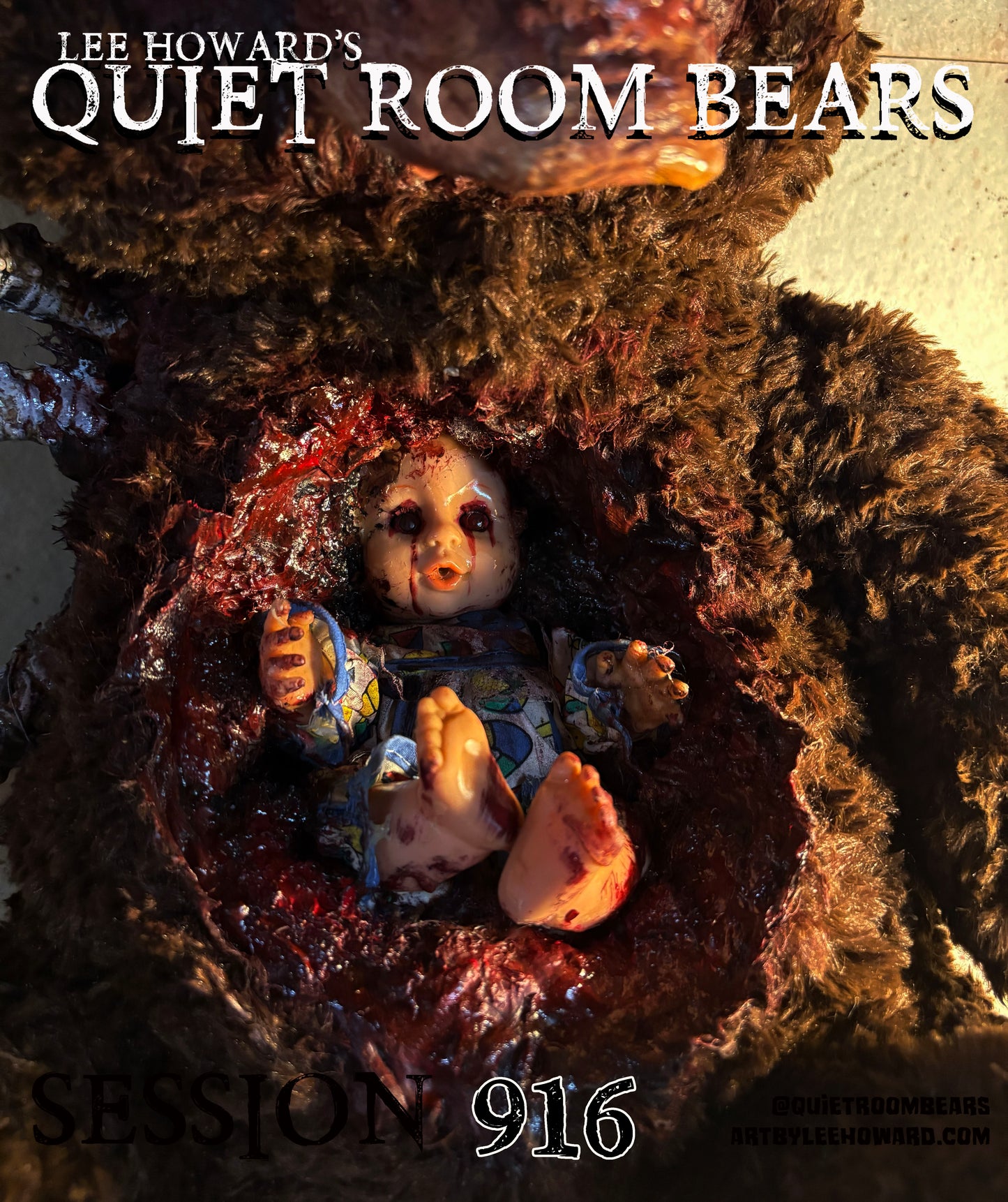 Quiet Room Bears - Session 916 - Horror Art Teddy Bear by Lee Howard