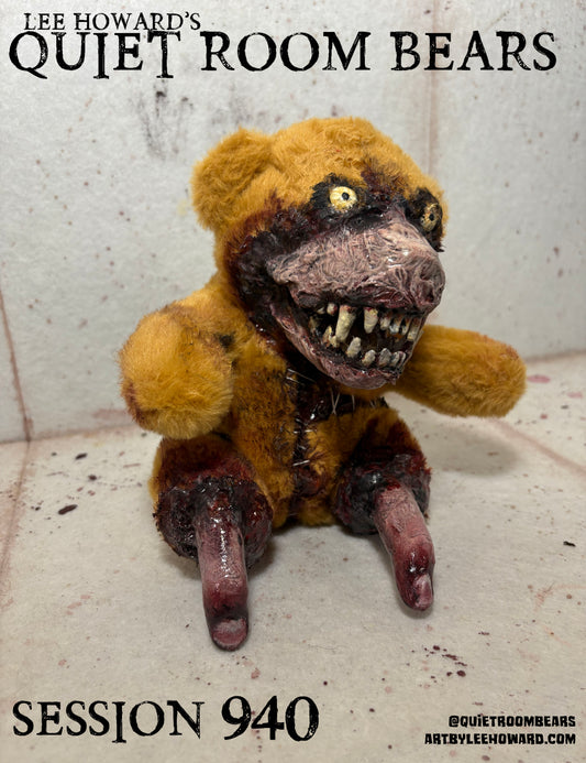 Quiet Room Bears - Session 940 - Horror Art Teddy Bear by Lee Howard