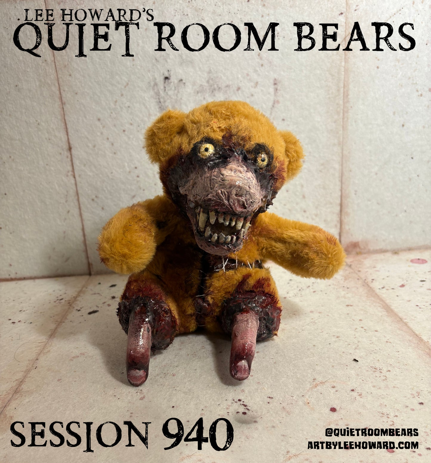 Quiet Room Bears - Session 940 - Horror Art Teddy Bear by Lee Howard