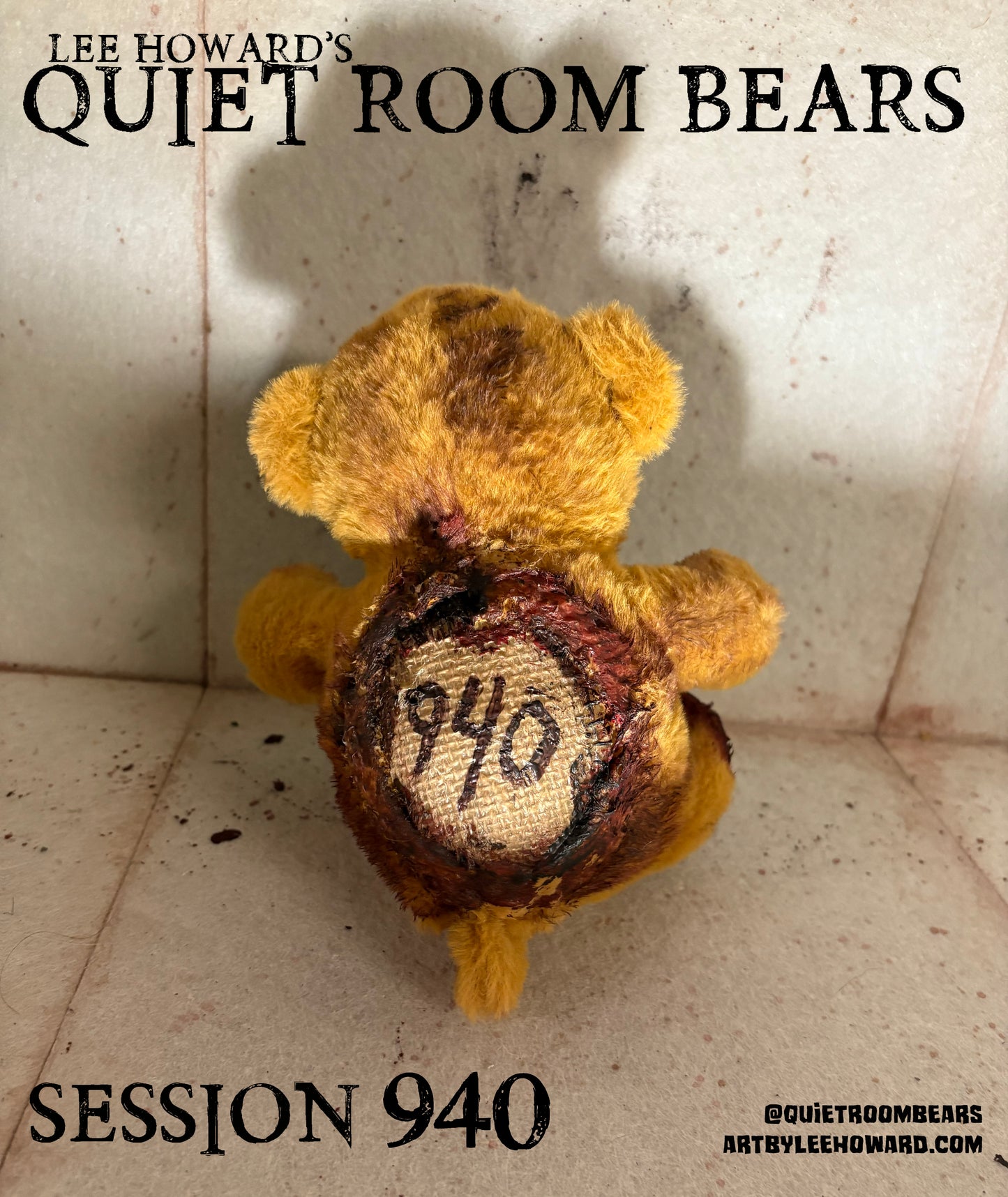 Quiet Room Bears - Session 940 - Horror Art Teddy Bear by Lee Howard