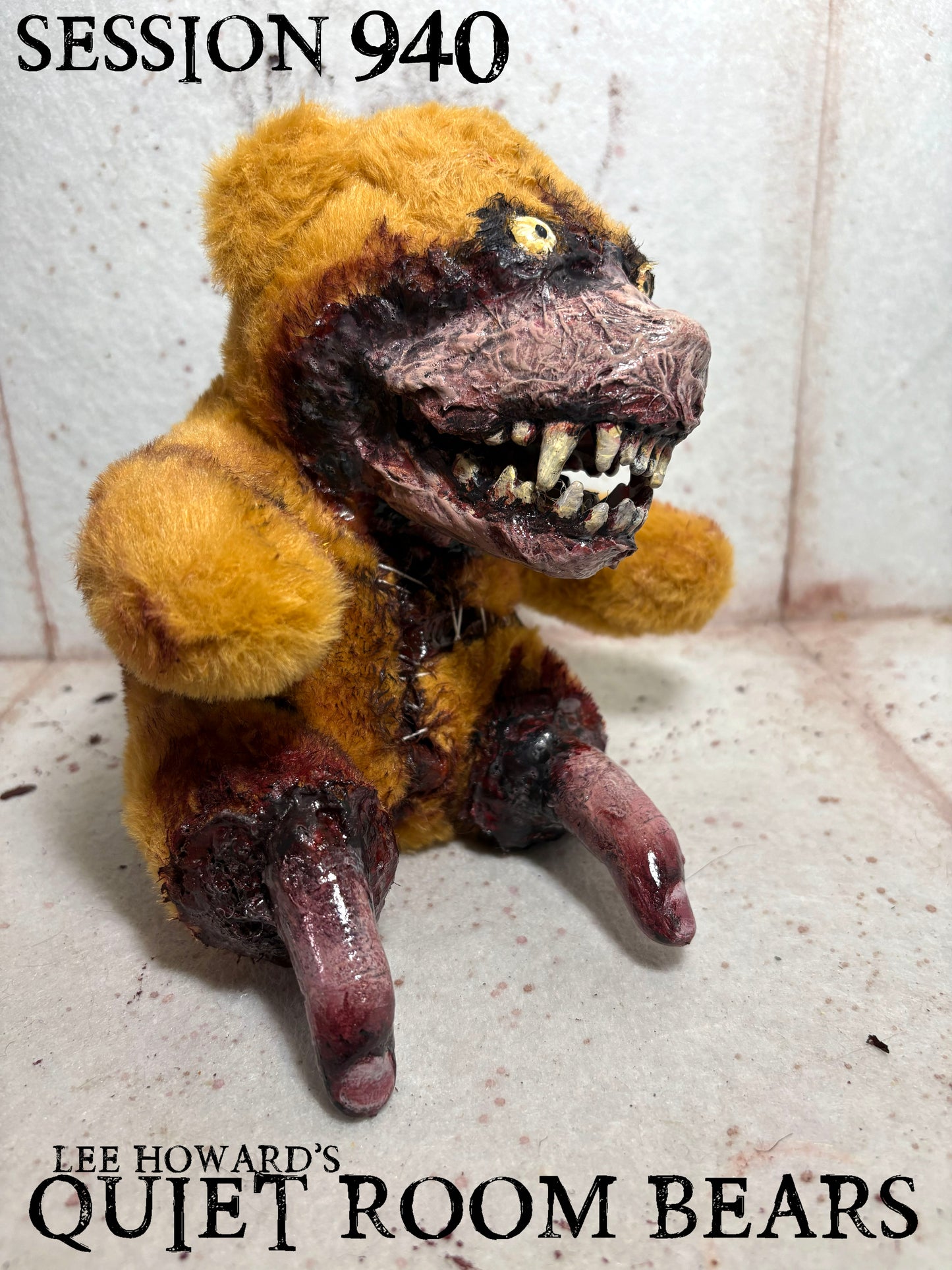 Quiet Room Bears - Session 940 - Horror Art Teddy Bear by Lee Howard