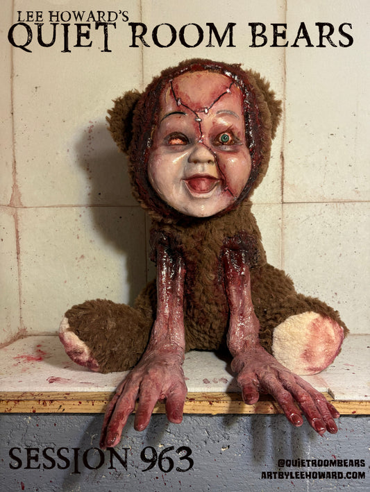 Quiet Room Bears - Session 963 - Horror Art Teddy Bear by Lee Howard