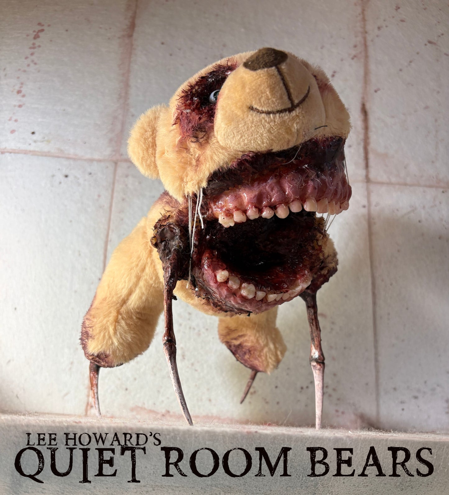 Quiet Room Bears - Session 968 - Horror Art Teddy Bear by Lee Howard