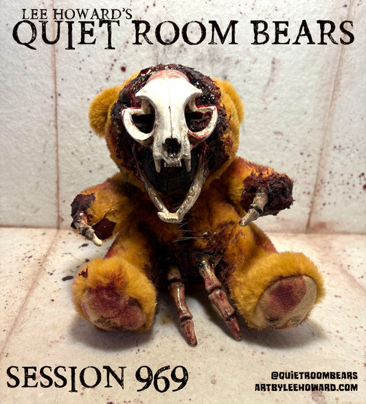 Quiet Room Bears - Session 969 - Horror Art Teddy Bear by Lee Howard