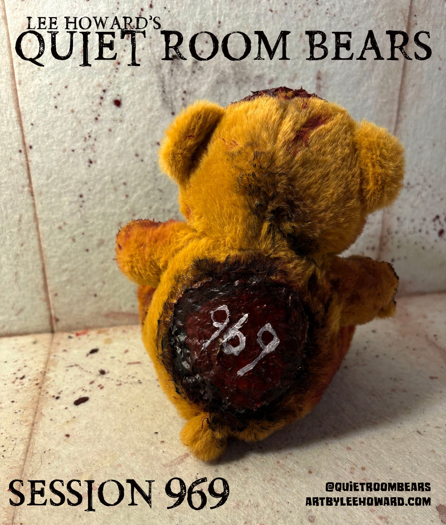 Quiet Room Bears - Session 969 - Horror Art Teddy Bear by Lee Howard
