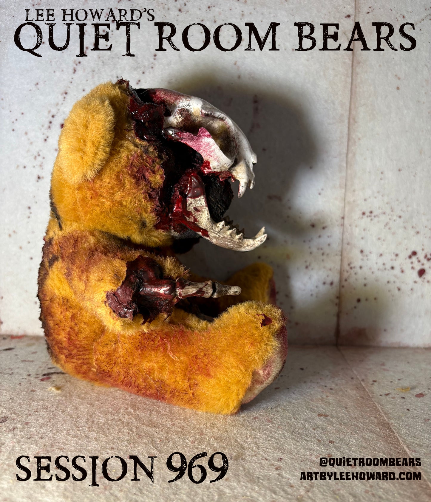 Quiet Room Bears - Session 969 - Horror Art Teddy Bear by Lee Howard