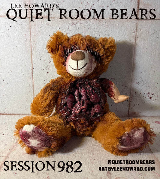 Quiet Room Bears - Session 982 - Horror Art Teddy Bear by Lee Howard