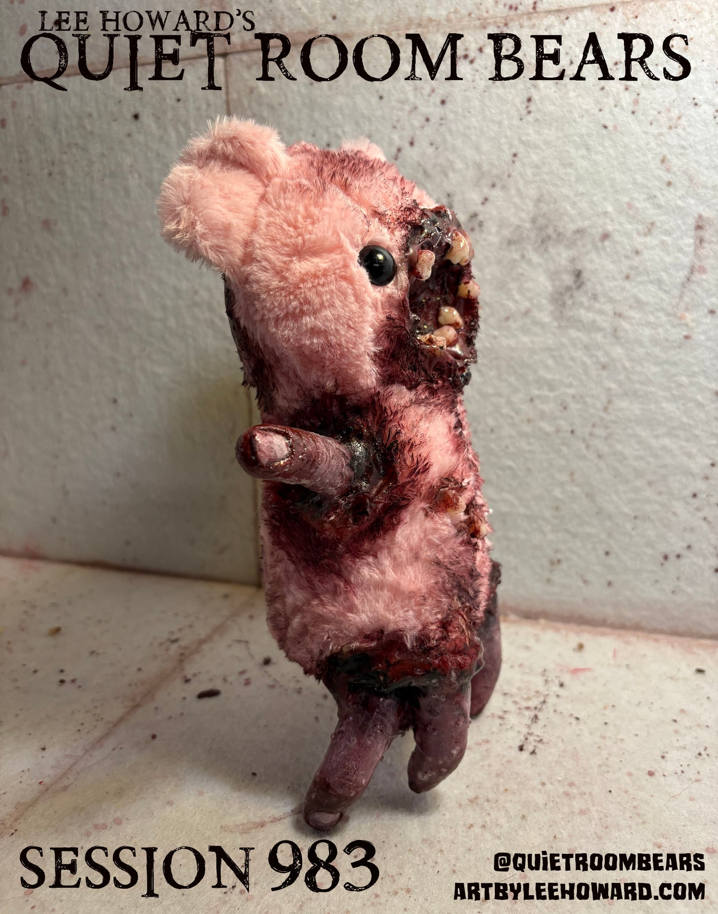 Quiet Room Bears - Session 983 - Horror Art Teddy Bear by Lee Howard