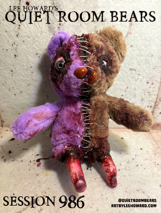 Quiet Room Bears - Session 986 - Horror Art Teddy Bear by Lee Howard
