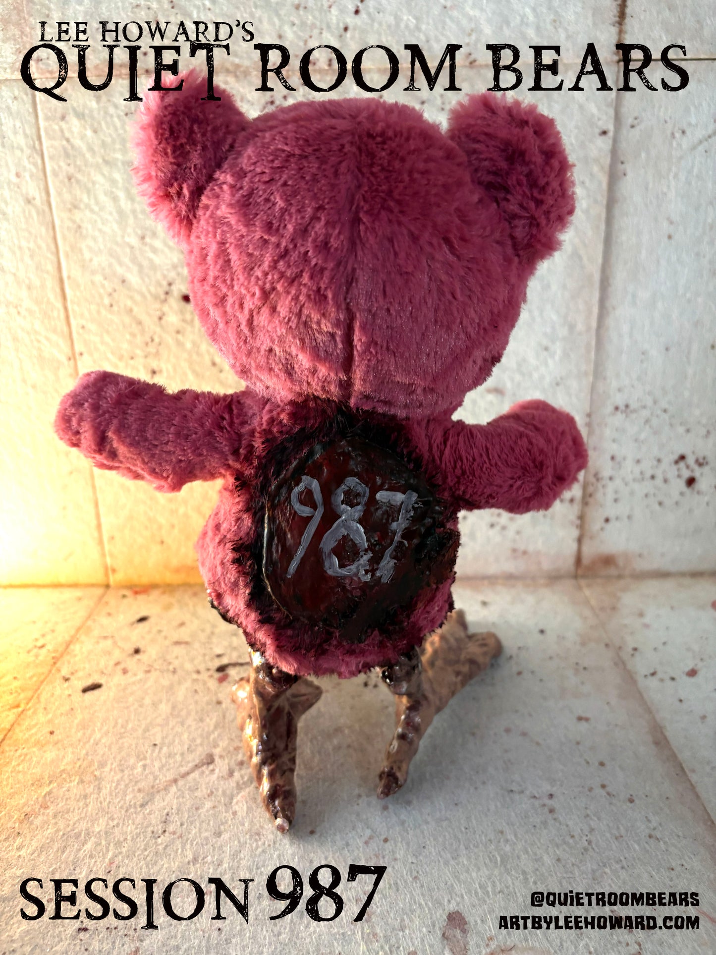 Quiet Room Bears - Session 987 - Horror Art Teddy Bear by Lee Howard