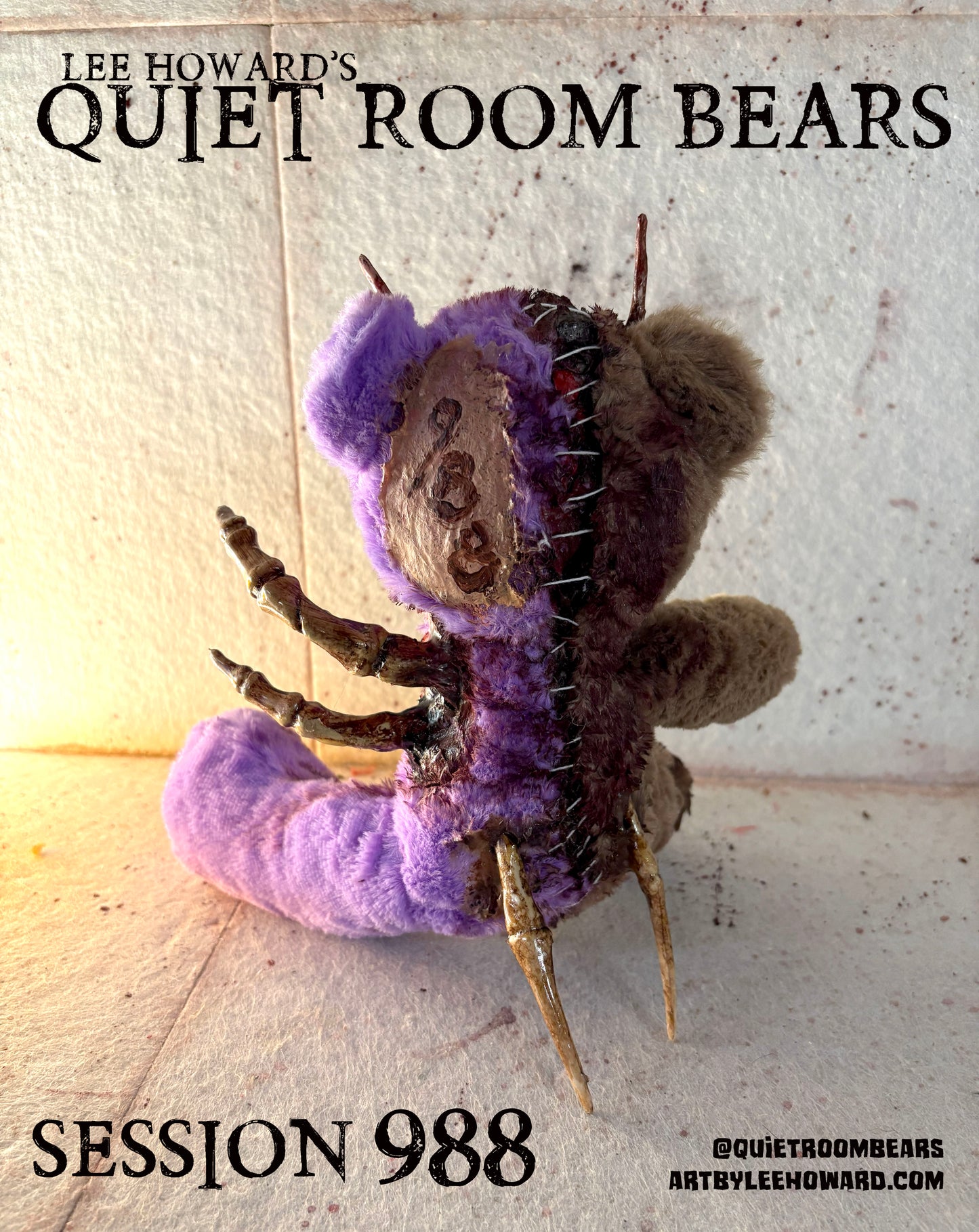 Quiet Room Bears - Session 988 - Horror Art Teddy Bear by Lee Howard