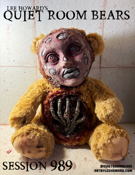 Quiet Room Bears - Session 989 - Horror Art Teddy Bear by Lee Howard