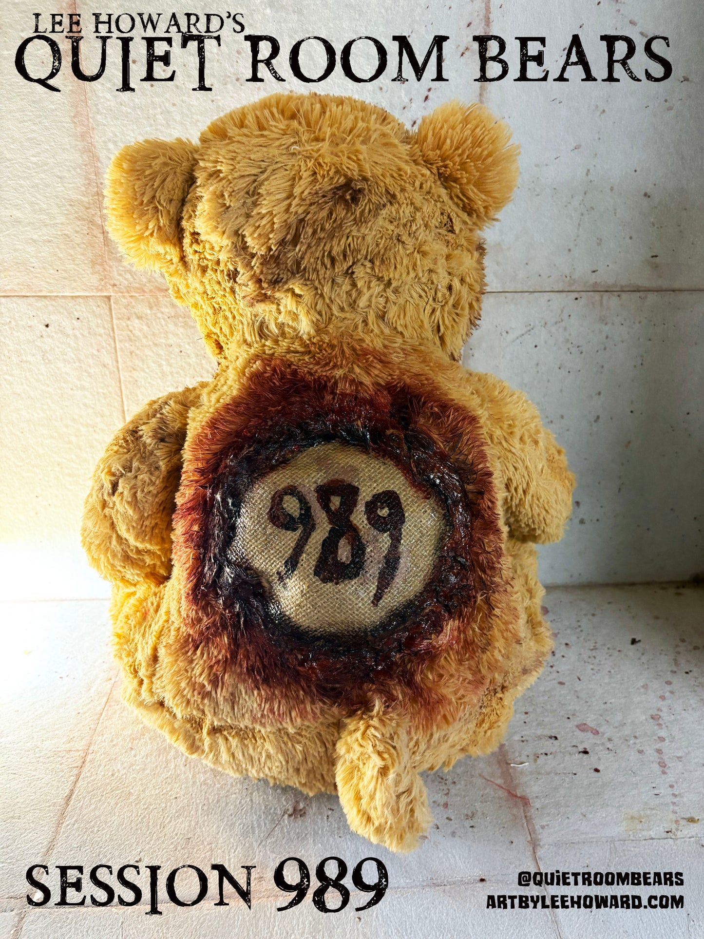 Quiet Room Bears - Session 989 - Horror Art Teddy Bear by Lee Howard