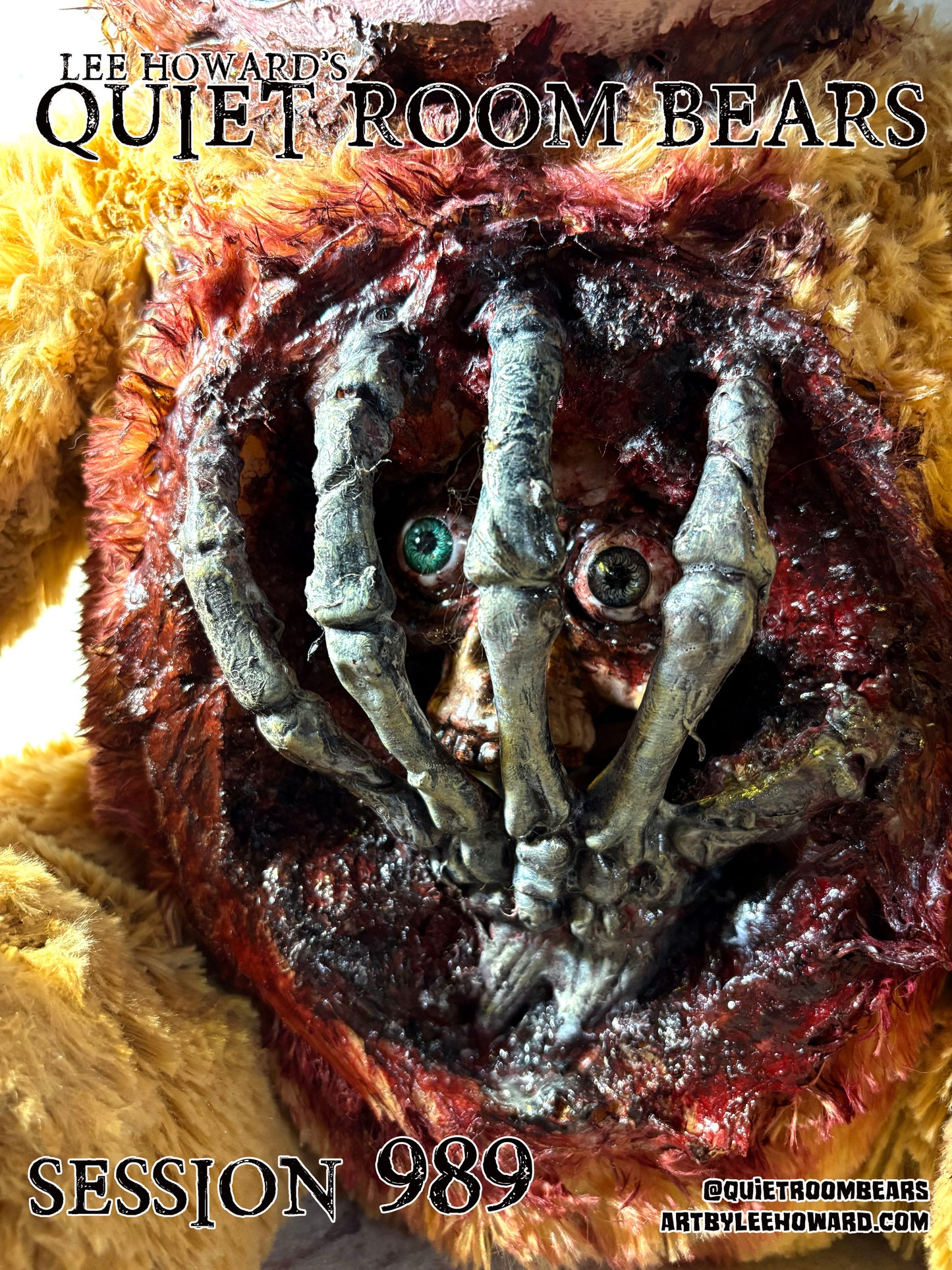 Quiet Room Bears - Session 989 - Horror Art Teddy Bear by Lee Howard