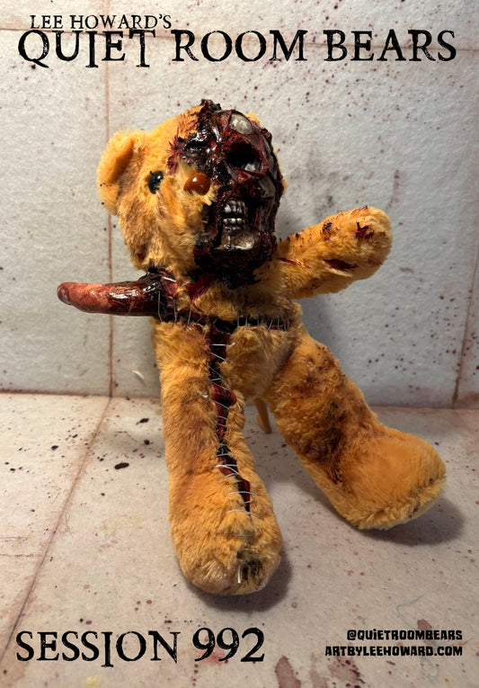 Quiet Room Bears - Session 992 - Horror Art Teddy Bear by Lee Howard