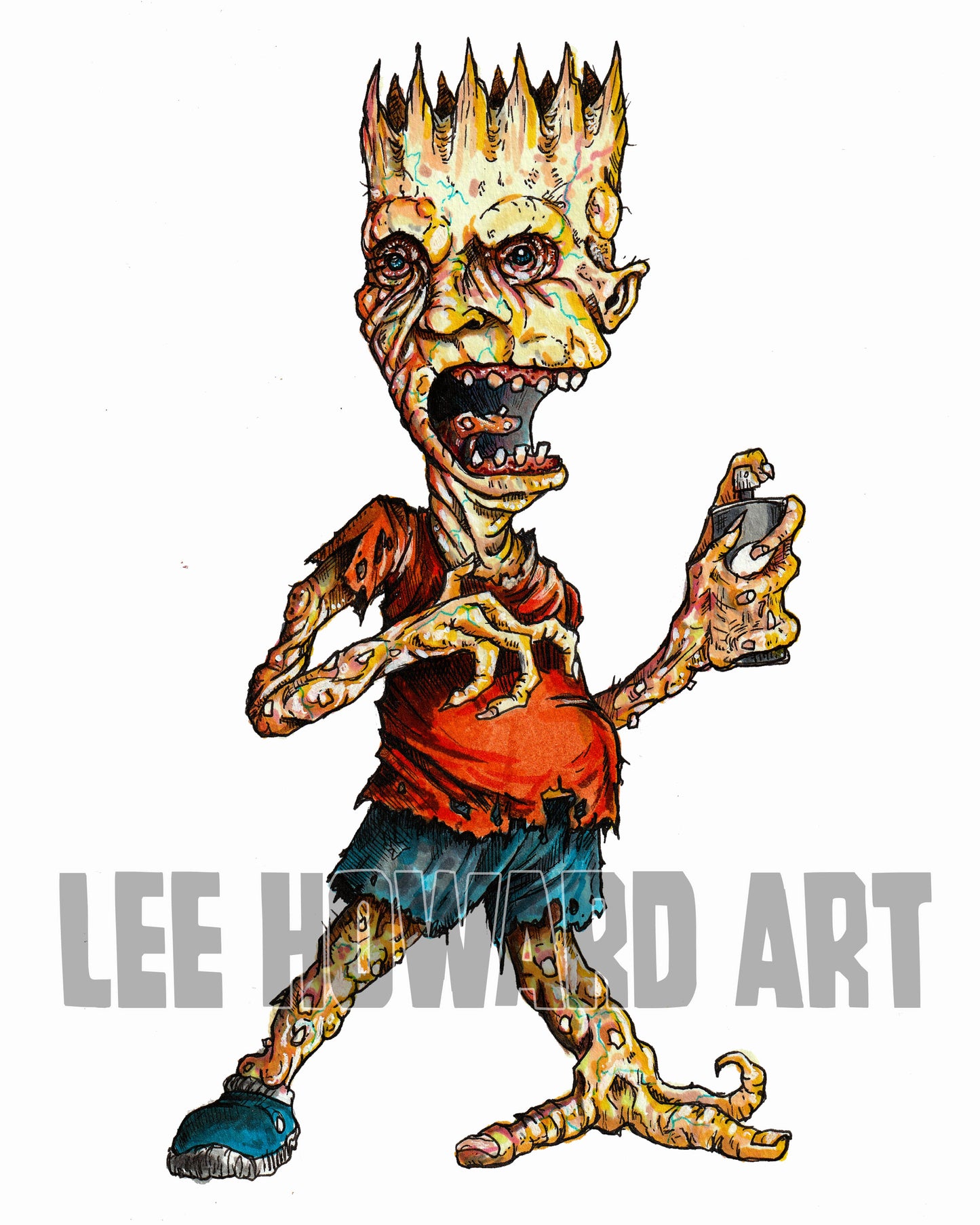 Bart Simpson HORROR - Original Drawing 7" x 10" SIGNED!