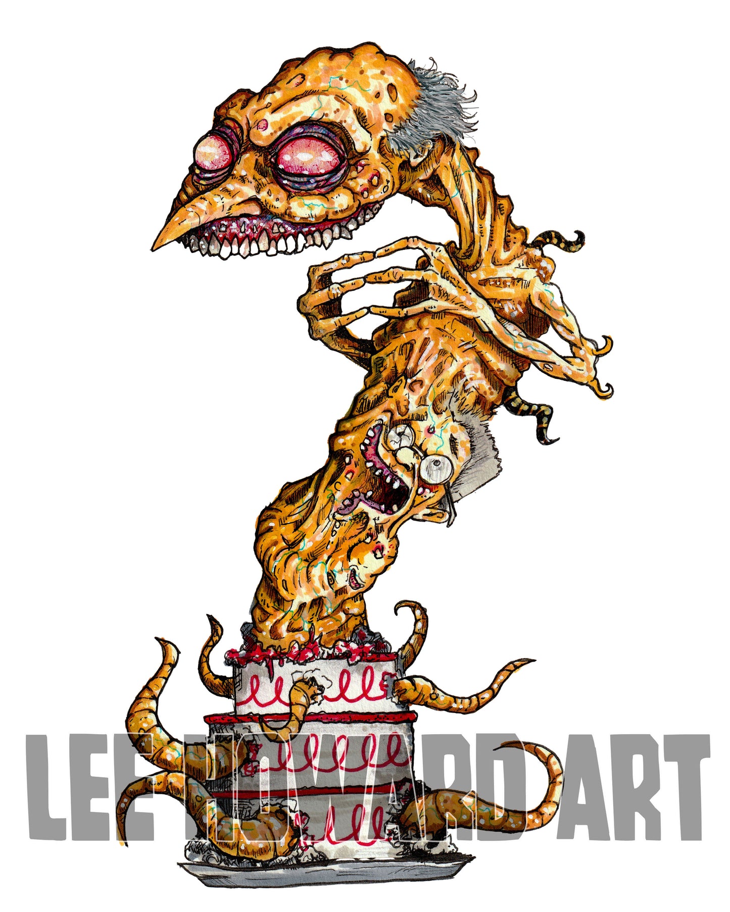 Mr Burns - Simpsons HORROR - Original Drawing 7" x 10" SIGNED!