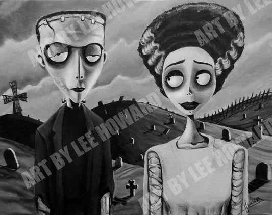 Corpse Bride of Frankenstein Horror Mash Up! 8"x10" PRINT/Reproduction