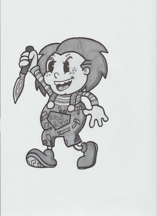 CHUCKY - 1930s Cartoon Style - 9"x12" Original Drawing