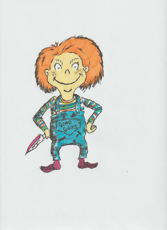 CHUCKY - Dr Seuss Style - 9"x12" Original Drawing