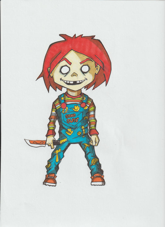 CHUCKY - in a Gorillaz Style - 9"x12" Original Drawing