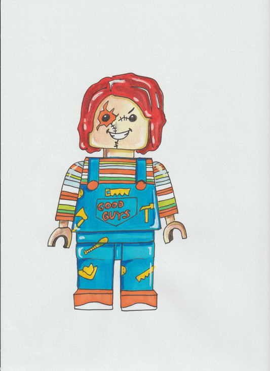 CHUCKY - in a  'Brick Toy' Style - 9"x12" Original Drawing