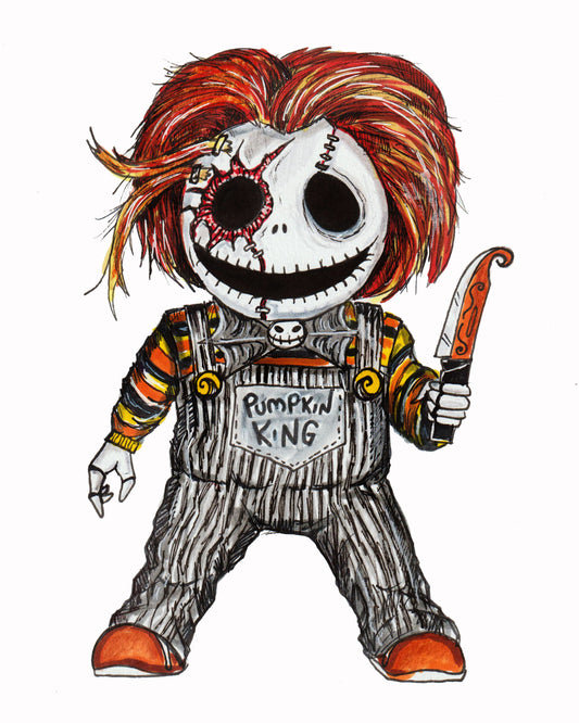 Chucky / Jack Skellington - Horror Mashup 8" x 10" Print/Reproduction