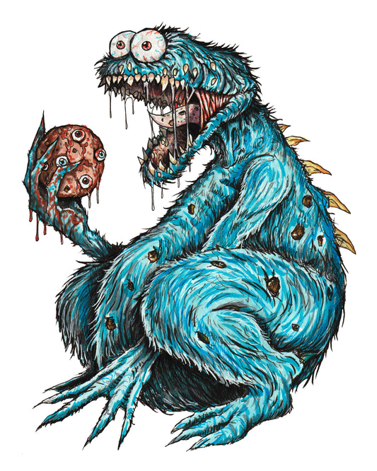 Sesame Street HORROR - The Monster of Cookies 8" x 10" Print/Reproduction - signed!