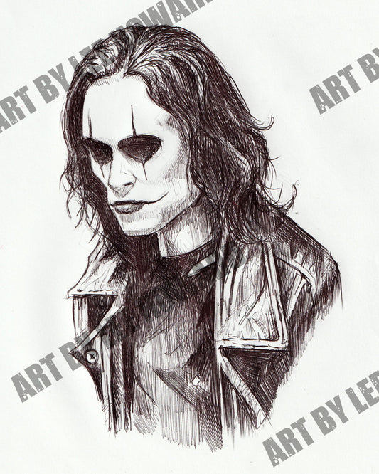 The Crow Brandon Lee Sketch - 8"x10" Print/Reproduction - Signed!