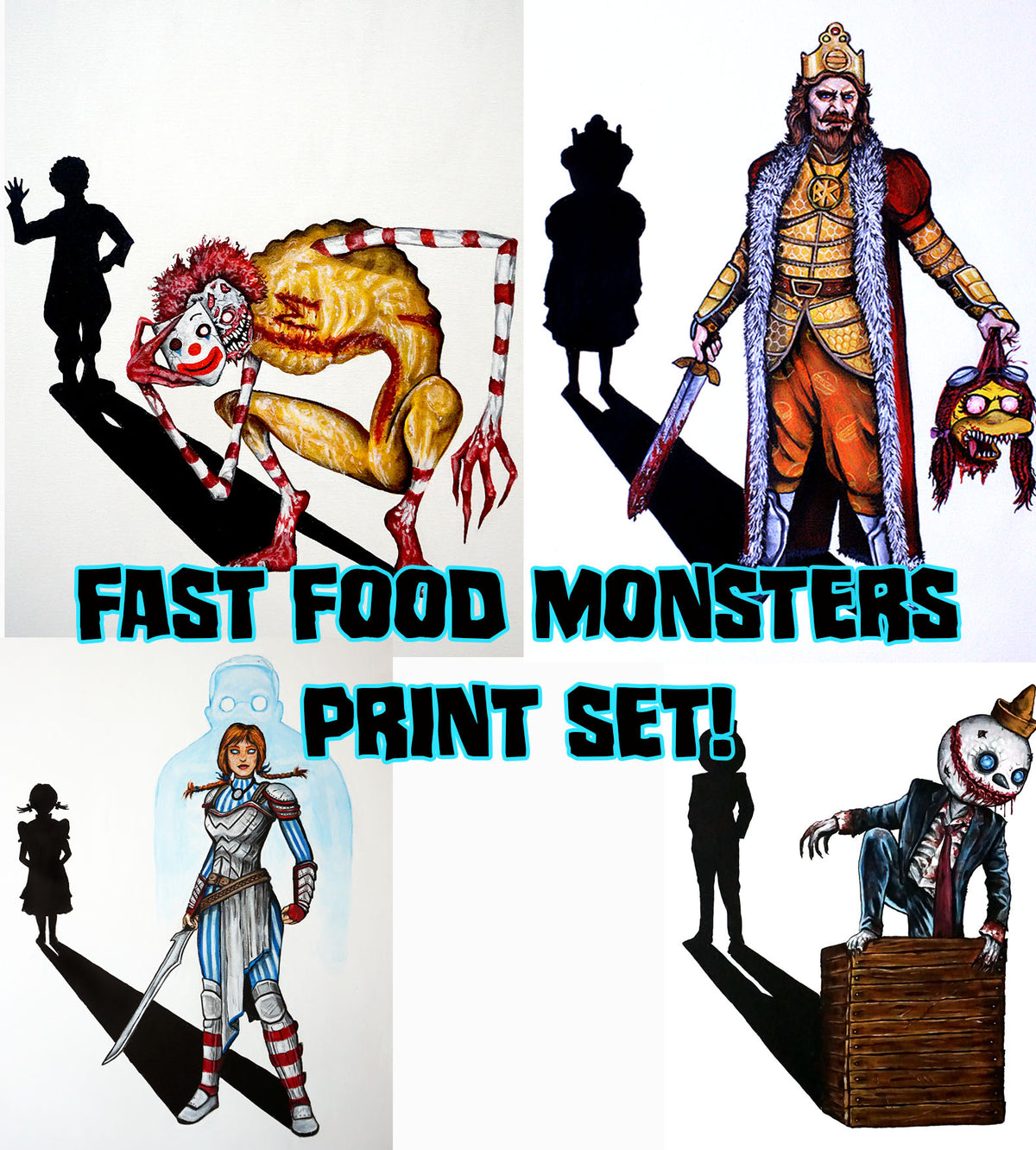 Fast Food Monsters - Set of ALL 25 Characters - 8x10 Prints/Posters - Signed!