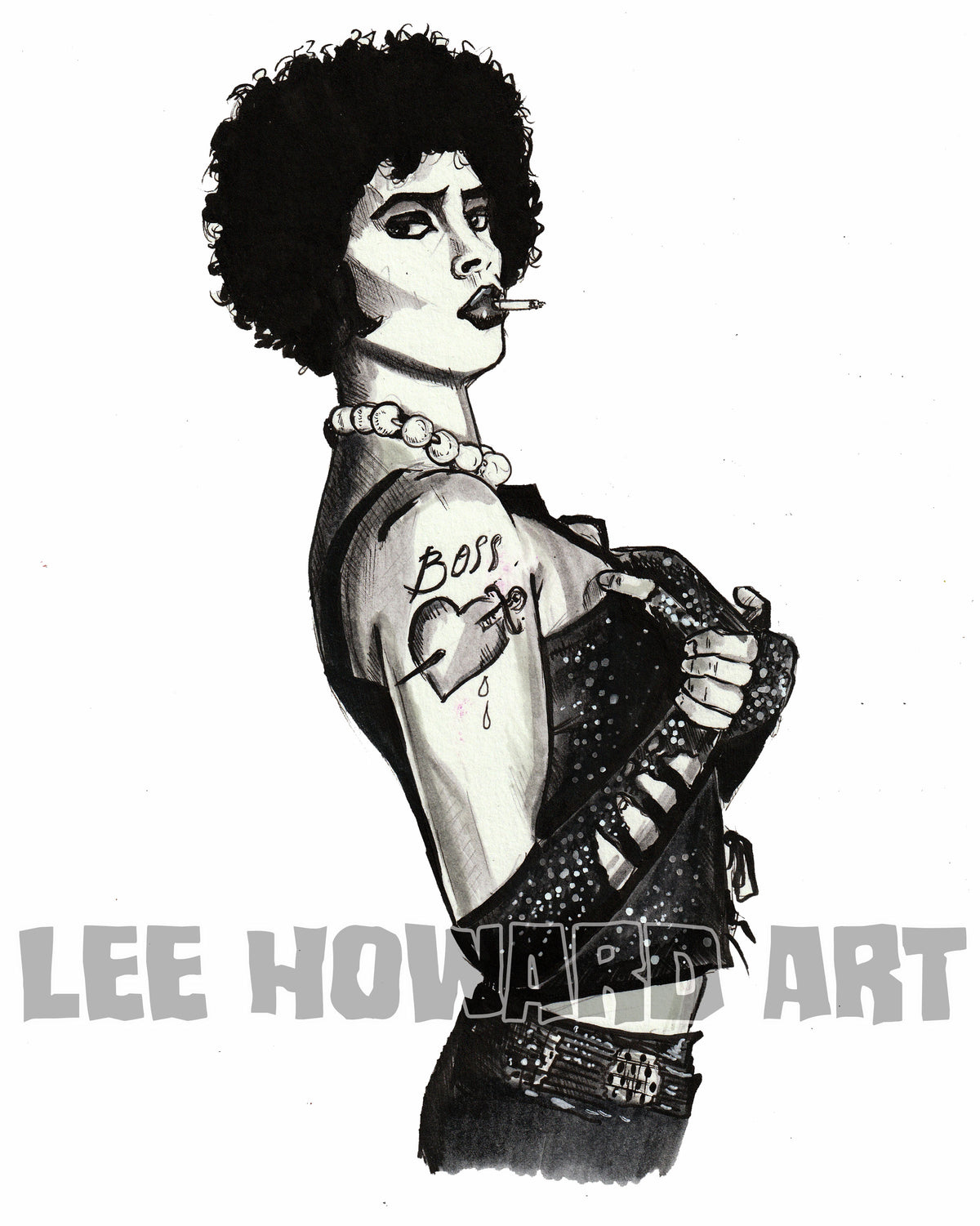 Frank N Furter - Tim Curry Sketch Art - 8x10 Poster Art Print