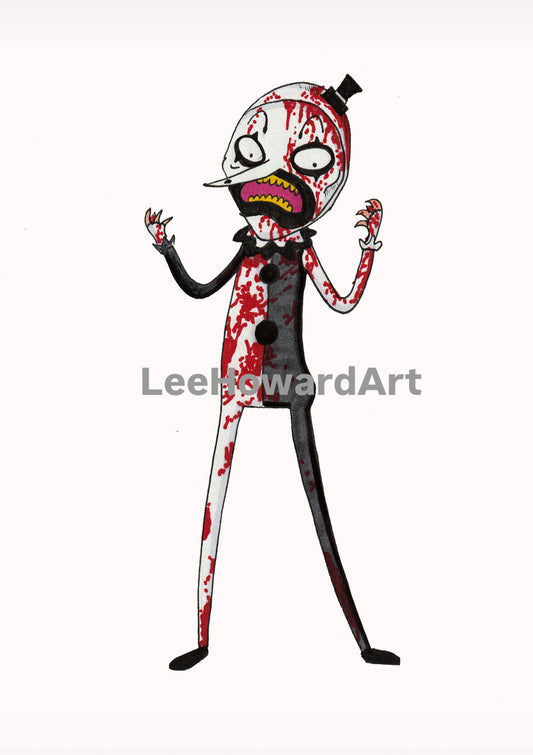 Art the Clown - Adventure Time Style! 8"x10" Print/Reproduction - Signed By Artist!