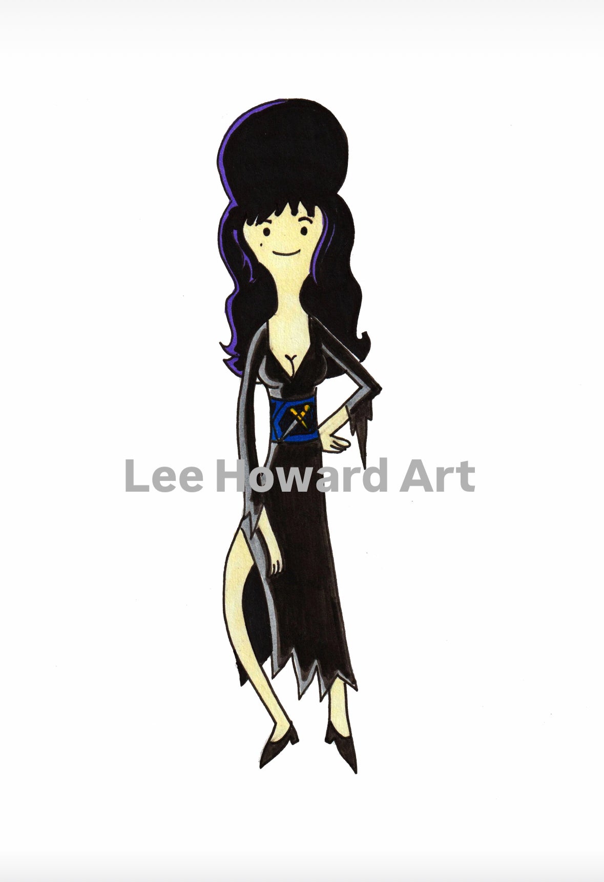 Elvira - Adventure Time Style! 8"x10" Print/Reproduction - Signed By Artist!