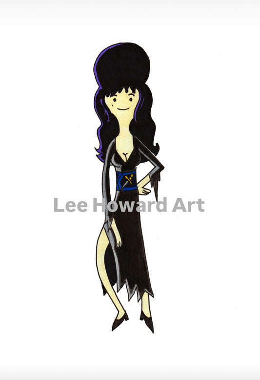 Elvira - Adventure Time Style! 8"x10" Print/Reproduction - Signed By Artist!