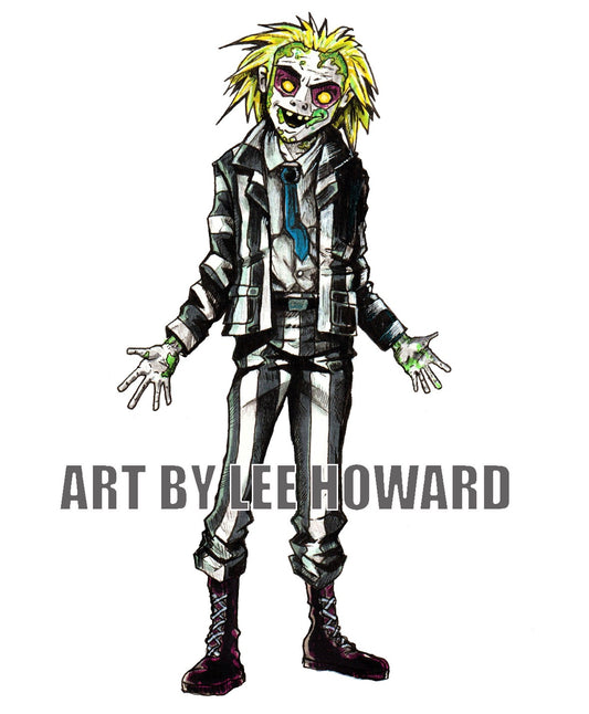 Beetlejuice in Gorillaz Style 8" x 10" Art Print! Signed!