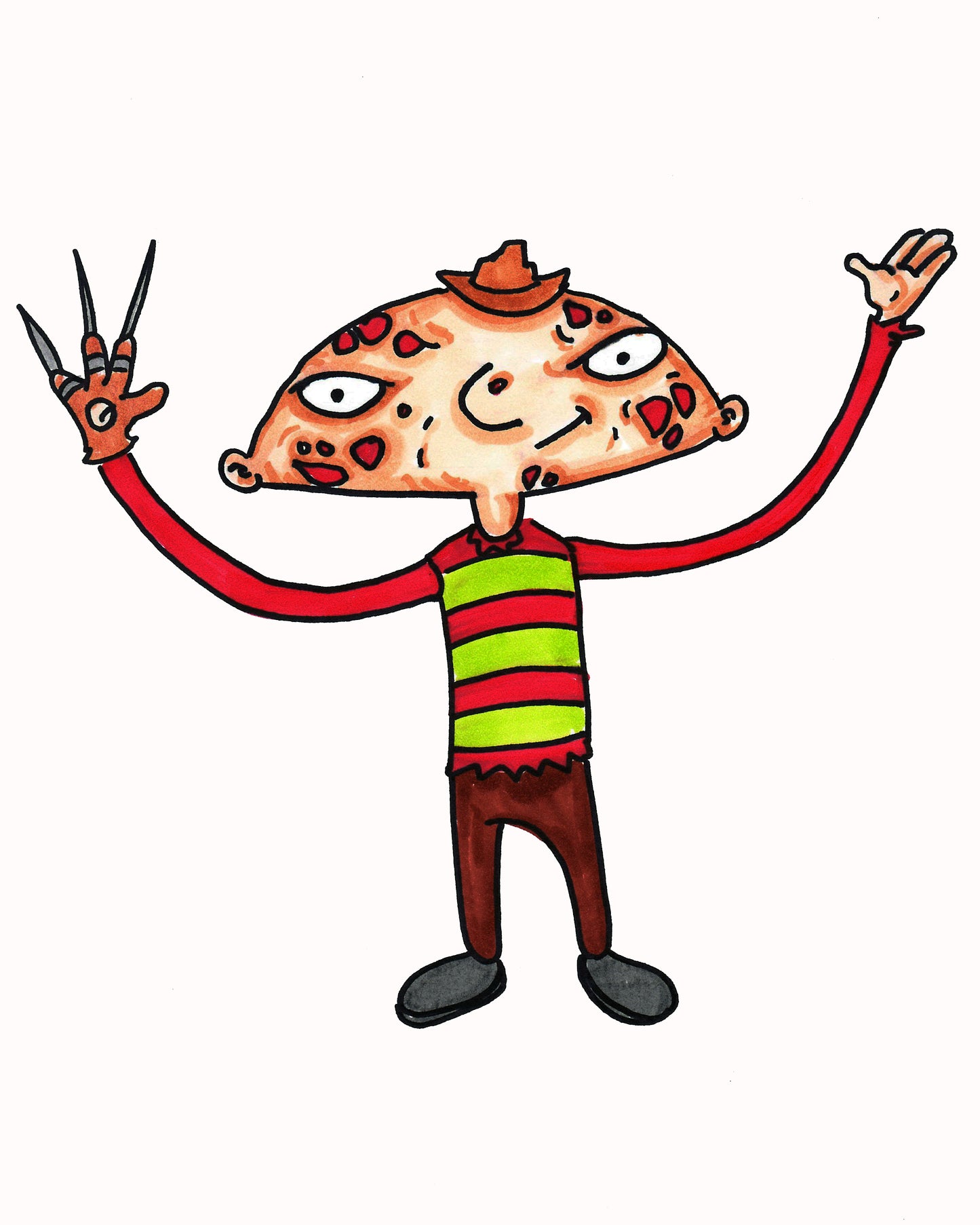Freddy Krueger : Hey Arnold Style - Original Art 9"x12"