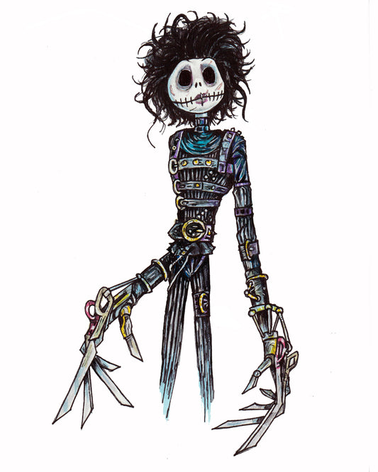 Jack Skellington / Edward Scissorhands - Horror Mashup 8" x 10" Print/Reproduction