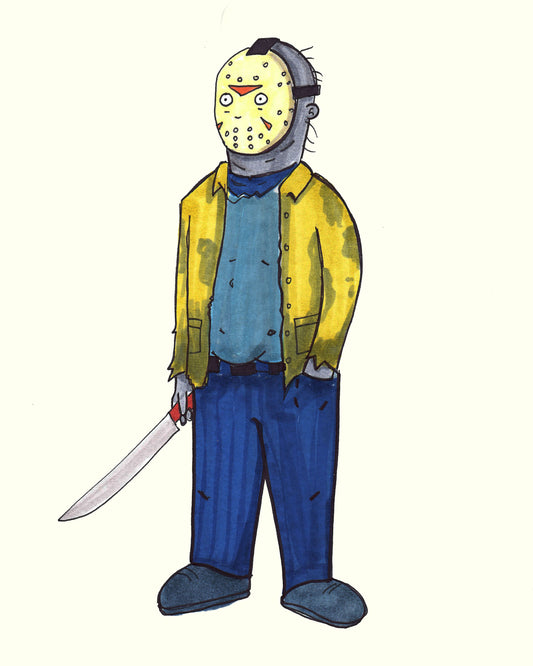 JASON - in a King of the Hill Style - 9"x12" Original Drawing
