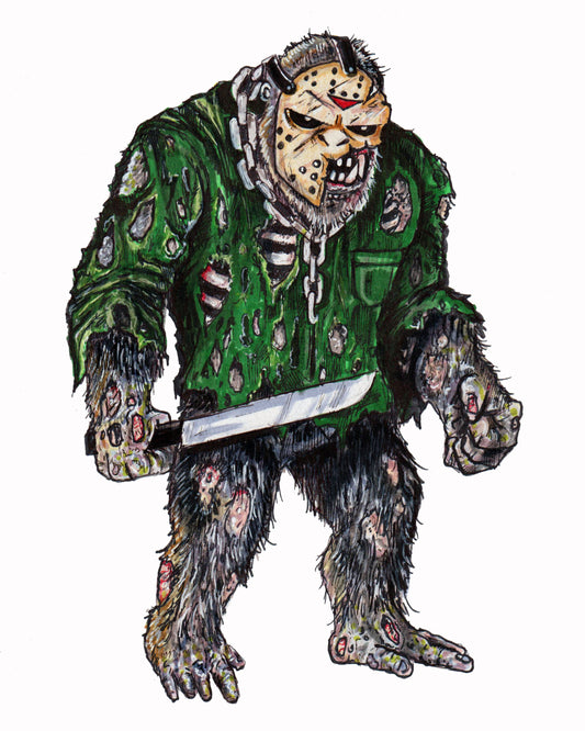 Jason / King Kong - Horror Mashup 8" x 10" Print/Reproduction